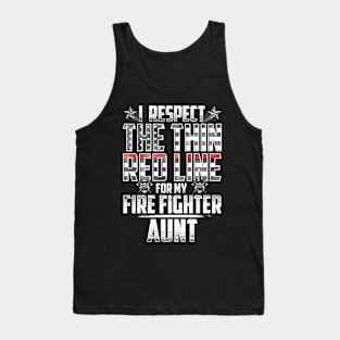 Fire Fighter Aunt Thin Red Line Tank Top